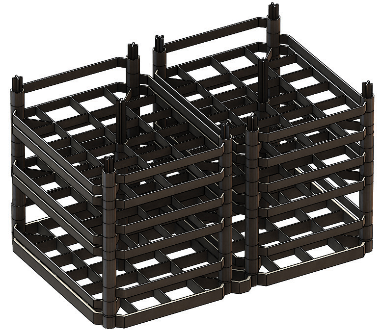 3Д модель контейнеров печи азонирования Текновак